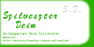 szilveszter deim business card